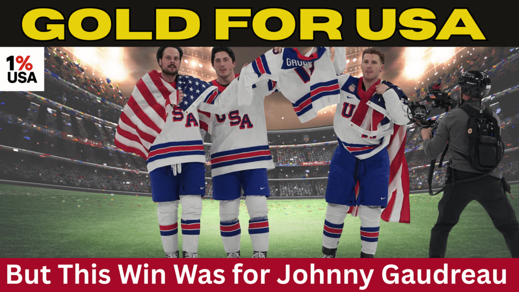 Johnny Gaudreau celebrates win